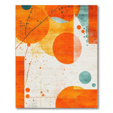 Vibrant Orange Teal Geometric Circle Area Rug