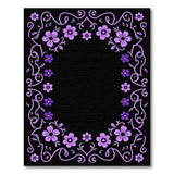 Purple Floral Vintage Frame Area Rug