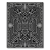 Intricate Black White Tribal Geometric Area Rug
