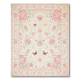 Floral Vintage Pink Pink Peony Butterfly Floral Area Rug