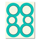 Modern Teal Circle Frame Area Rug