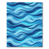 Blue and Teal Blue Ocean Wave Area Rug