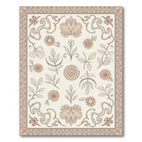Beige Ornate Floral Vintage Area Rug