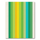 Vibrant Green Yellow Teal Striped Area Rug
