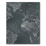 Dotted World Map Grey Area Rug