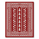 Red Red Traditional Persian Area Rug with White Floral Motifs