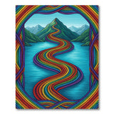 Rainbow River Braided Multi-Color Area Rug