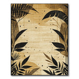 Beige Fern Silhouette Distressed Area Rug