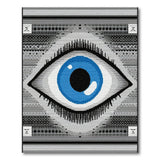 Mystical Blue Eye Tribal Area Rug