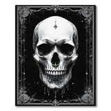 Black and White Ornate Gothic Skull Area Rug