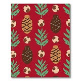 Red Pinecone Fern and Truffle Pattern Rug