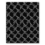 Black and White Black White Chain Link Geometric Area Rug