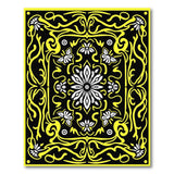 Ornate Yellow Floral Medallion Area Rug