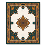 Ornate Gold and Teal Persian Star Medallion Rug