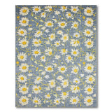 Denim Blue Daisy Floral Area Rug