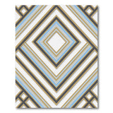 Geometric Blue Gold Interlock Area Rug