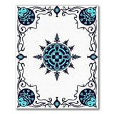 Ornate Blue Teal Mandala Persian Rug