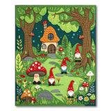 Whimsical Gnome Forest Kids Area Rug