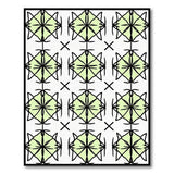 Lime Green Geometric Star Pattern Area Rug