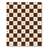 Golden Leaf Checkerboard Brown Tan Area Rug