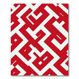 Maze Bold Red Geometric Maze Area Rug