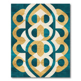 Teal Gold Geometric Area Rug
