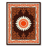 Orange Sunburst Medallion Area Rug
