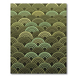 Green Cascading Wave Geometric Area Rug