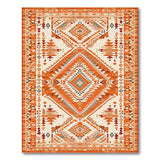 Vibrant Terracotta Southwestern Diamond Area Rug