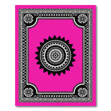 Vibrant Pink Sun Mandala Tribal Rug