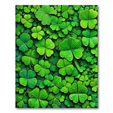 Green Lush Four-Leaf Clover Green Area Rug