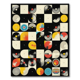 Vinyl Records Collage Geometric Area Rug