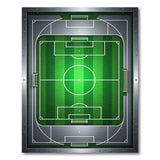 Soccer Field Area Rug with Metallic Frame
