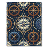 Nautical Ship's Wheel Compass Area Rug