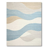 Fluid Blue Teal Waves Abstract Area Rug