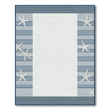 Coastal Starfish Navy Stripe Area Rug