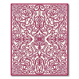 Ornate Red Floral Damask Area Rug