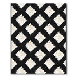 Black White Geometric Daisy Burst Area Rug