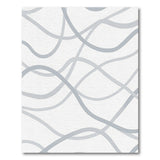 Abstract Grey Wavy Lines Area Rug