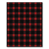 Bold Red Black Plaid Area Rug