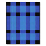 Blue Black Checkered Geometric Area Rug