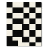 Grid Geometric Modern Bold Black White Geometric Grid Area Rug