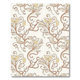 Beige and Neutral Elegant Beige Floral Swirl Area Rug