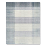 Blue Grey Plaid Woven Area Rug