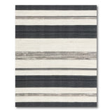 Black and White Geometric Modern Black White Striped Woven Area Rug