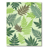 Floral Vintage Green Lush Green Fern Leaf Area Rug