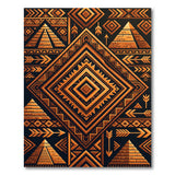 Gold Pyramid Geometric Tribal Area Rug
