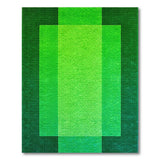 Vibrant Green Geometric Textured Rug