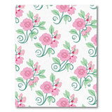 Vintage Pink Floral Swirl Area Rug