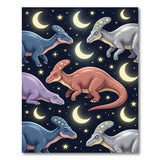 Starry Night Parasaurolophus Dinosaur Area Rug